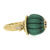 Image 5 : Vintage 18k Yellow Gold Carved Malachite w/ Diamond & Sapphire Statement Ring