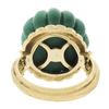 Image 7 : Vintage 18k Yellow Gold Carved Malachite w/ Diamond & Sapphire Statement Ring