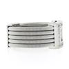 Image 5 : 14k White Gold 0.26 ctw Pave Diamond Square 5 Row Snake Link Wide Cigar Band Rin
