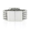 Image 7 : 14k White Gold 0.26 ctw Pave Diamond Square 5 Row Snake Link Wide Cigar Band Rin