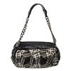 Chanel Black Canvas Leather Twisted Tweed Shoulder Bag