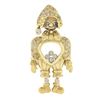Image 1 : 18K Yellow Gold Moving Boy Clown Large Pendant 0.65 ctw Floating Round Diamonds