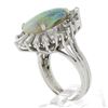 Image 9 : Vintage White Gold Oval Cabochon Opal & Diamond Ballerina Halo Cocktail Ring