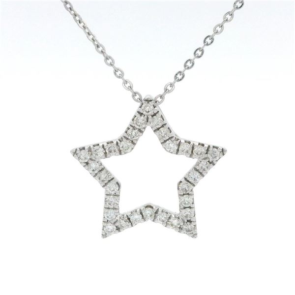 14kt WG Star Pendant with chain