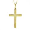 Image 5 : Vintage 14K Yellow Gold Pave Diamond Hand Engraved Square Cross Pendant w/ Chain