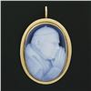 Vintage 18K Gold Carved Pope John Paul II Hardstone Cameo Pendant Brooch Pin