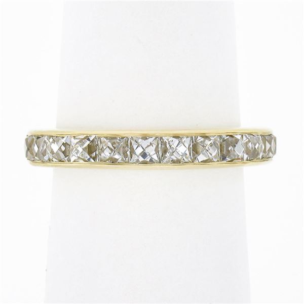 NEW 18k Yellow Gold 2.0 ctw French Cut Channel Diamond Stack Wedding Band Ring