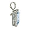 Image 8 : Platinum 38.9 ctw GIA Cushion Cut Aquamarine Diamond Pin Brooch Enhancer Pendant