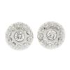 18k White Gold 0.80 ctw Round Brilliant Cut Diamond Halo Cluster Stud Earrings