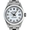 Image 2 : Rolex Ladies Stainless Steel White Diamond Bezel Wristwatch With Oyster Band
