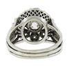 Image 8 : Antique French 18K Gold 2.12 ctw GIA European Diamond Halo Flower Cocktail Ring