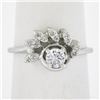 Image 2 : Vintage Solid 14k White Gold 0.45 ctw Round Solitaire Diamond w/ Flame Ring