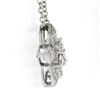 Image 4 : 18K White Gold 0.35 ctw Diamond Flower Slide Pendant w/ Cable Chain Necklace