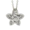 Image 6 : 18K White Gold 0.35 ctw Diamond Flower Slide Pendant w/ Cable Chain Necklace