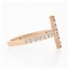 Image 5 : NEW 14k Rose Gold 0.40 ctw Round Brilliant Cut Diamond Curved Cross Band Ring
