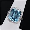 8.01 ctw Aquamarine and 0.35 ctw Diamond Platinum Ring