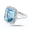 Image 2 : 8.01 ctw Aquamarine and 0.35 ctw Diamond Platinum Ring