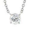 Image 2 : New 14K Gold.33 ctw Round Brilliant Diamond Solitaire Pendant w/ Adjustable Chai
