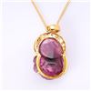 Image 4 : 18K Yellow Gold Tourmaline & Diamond Pendant
