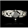 14KT White Gold 1.46 ctw Black and White Diamond Ring