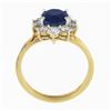 Image 9 : 18K Gold 2.95 ctw GIA Burma No Heat Oval Blue Sapphire Diamond Halo Cocktail Rin
