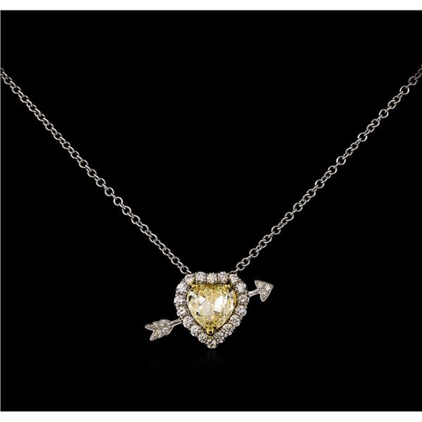18KT Two-Tone Gold 2.25 ctw Diamond Pendant With Chain