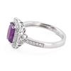 Image 2 : 1.72 ctw UNHEATED Purple Pink Kashmir Sapphire and 0.34 ctw Diamond Platinum Rin