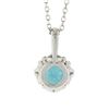 Image 2 : New 14k White Gold 1.5 ctw Round Vivid Blue Zircon Solitaire Fancy Pendant & Cha