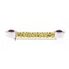 Image 4 : Unique 18k TT Gold Rubellite Tourmaline Diamond Open Circle Work Bar Pin Brooch