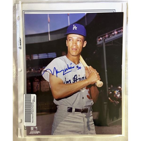 Dodger great Maury Wills signed Photo