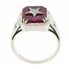 Image 7 : Antique Art Deco 14K Gold Red Stone Order of Easter Star Engraved Masonic Ring