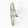 Image 5 : Antique Art Deco Platinum Old Cut Diamond w/ Emeralds Open Geometric Brooch Pin