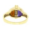 Image 7 : 18k Gold Half Moon Bezel Set Spessartite Garnet & Amethyst w/ Diamond Ring