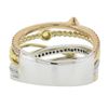 Image 7 : 14k Tri Color Gold .60 ctw Multi Color Sapphire & Diamond Crossover Wide Band Ri