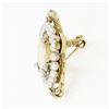 Image 6 : Antique Art Nouveau Handmade 14k Gold GIA Citrine & Seed Pearl Etched Pin Brooch