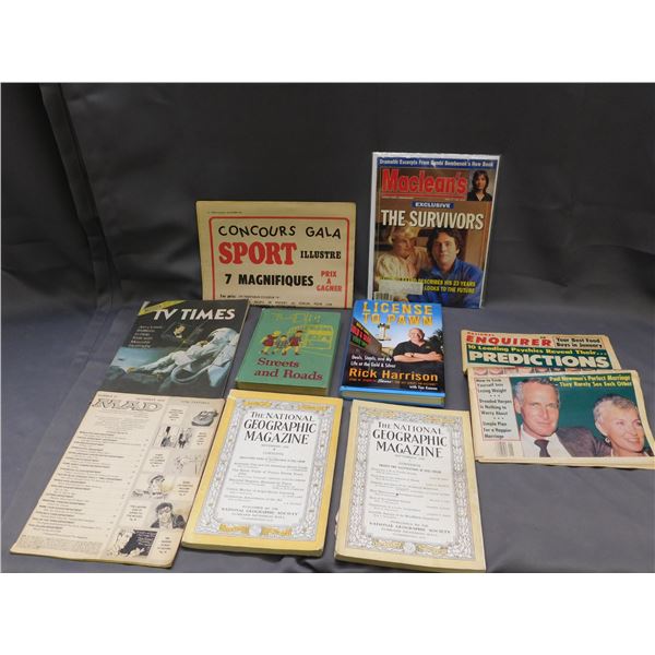 Lot of National Geographic 1925 and 1929 Magazines, Streets and Roads Book, etc