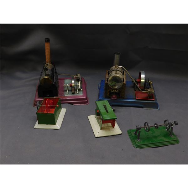 2 Vintage Stationary Steam Engines w Accessories