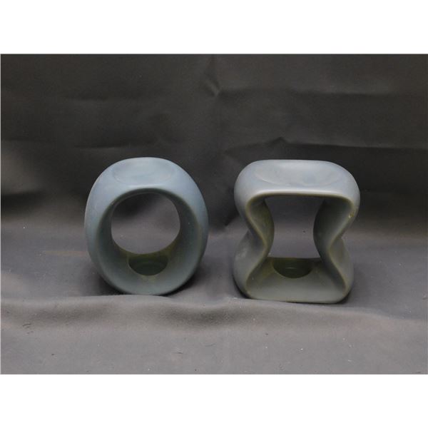 Pair of Abstract Ceramic Candle Holders