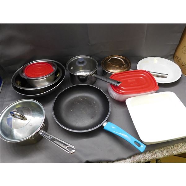 Lot of Kitchen Pots, Pans, Tupperware