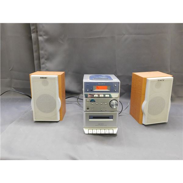 SONY Radio, Cassette Tape & Disk Player with Speakers