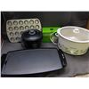 Image 1 : Lot of 5pcs Kitchen Hot Plate, Hamilton Beach Slow Cooker, Salton, Mini Chopper