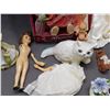 Image 3 : Lot of Porcelain Flowers, Doll, Soft Expressions Musical Doll, Ceramic Cat, etc
