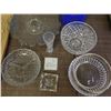 Image 2 : 9pcs Assorted Glassware HUGE Round Glass Serving Tray, Bohemian Crystal, Crystal Bowls, Trays, etc