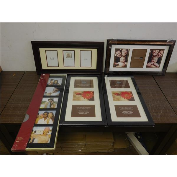 Lot of 5 Multi-Slot Wall Hanging Picture Frames  4x6 5x7