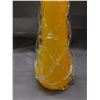 Image 3 : Large Abstract Art Glass Blown Glass Orange Vase Lattice Textured Style