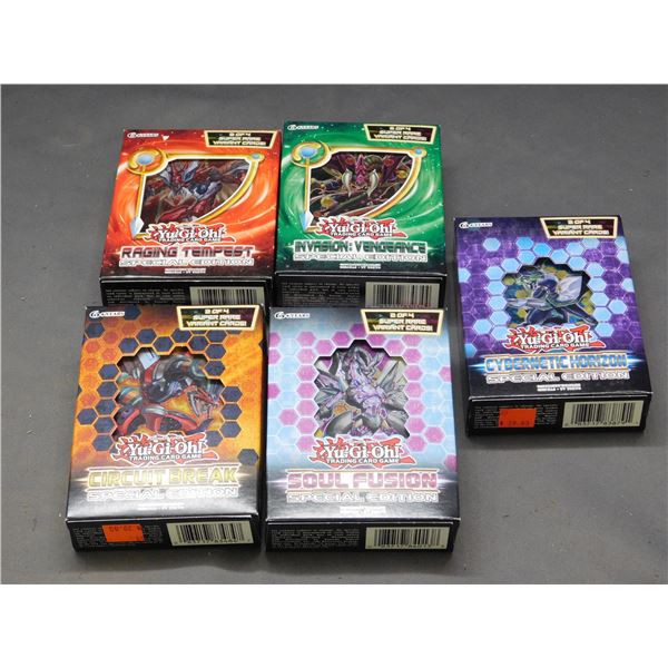 Lot of 5 Yu-Gi-Oh Booster Pack Boxes 3 Boosters in Each 15 boosters total