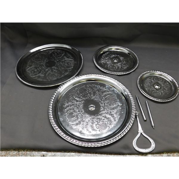 Dainty Tiered Tray Silver Tone