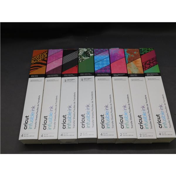 Lot of 8 Cricut Infusible Ink Transfer Sheets Assorted Patterns NEW