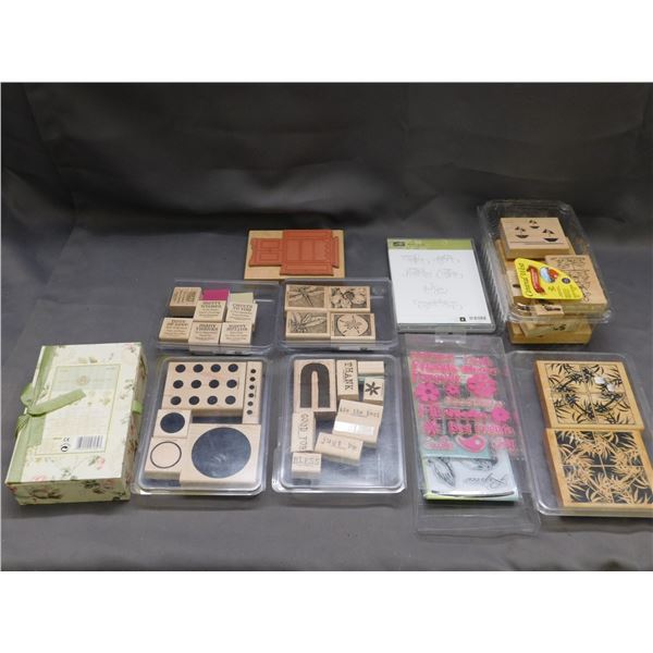 Lot of Art Craft Supplies Rubber and Acrylic Stamps