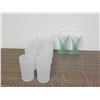 Image 1 : Set of 10 Frosted Drinking Glasses and Frosted Glass Tulip Candleholder